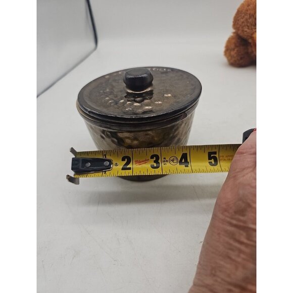 Vintage Oven Proof Copper Crock Club Hammered Bronze Glaze Wisconsin USA Pottery - Picture 3 of 8